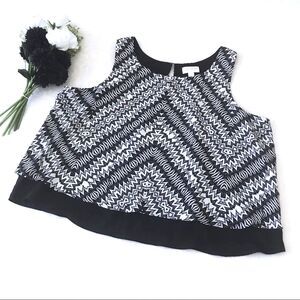 Bisou Bisou Layered Tank Top Size Large Black White